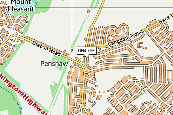 DH4 7PF map - OS VectorMap District (Ordnance Survey)