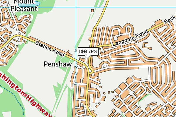 DH4 7PG map - OS VectorMap District (Ordnance Survey)