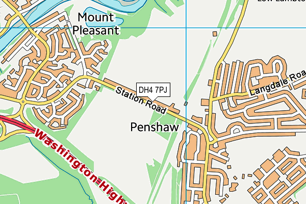 DH4 7PJ map - OS VectorMap District (Ordnance Survey)