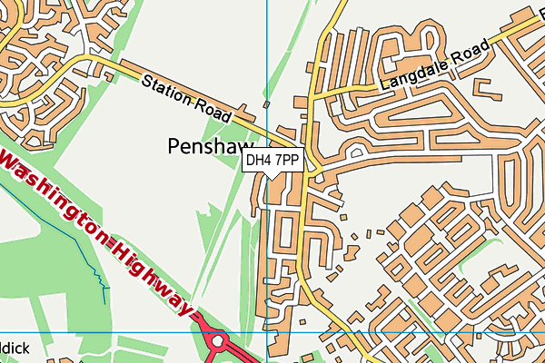 DH4 7PP map - OS VectorMap District (Ordnance Survey)