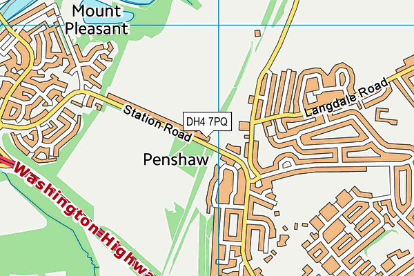 DH4 7PQ map - OS VectorMap District (Ordnance Survey)