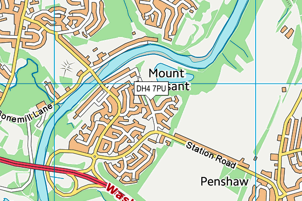 DH4 7PU map - OS VectorMap District (Ordnance Survey)