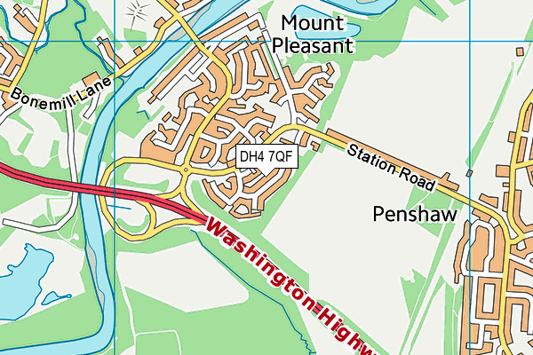 DH4 7QF map - OS VectorMap District (Ordnance Survey)