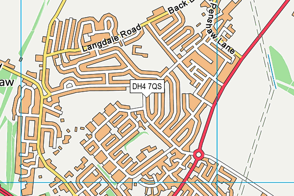 DH4 7QS map - OS VectorMap District (Ordnance Survey)