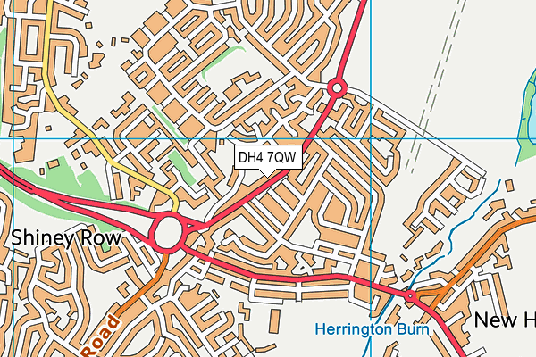 DH4 7QW map - OS VectorMap District (Ordnance Survey)