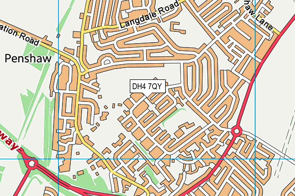DH4 7QY map - OS VectorMap District (Ordnance Survey)