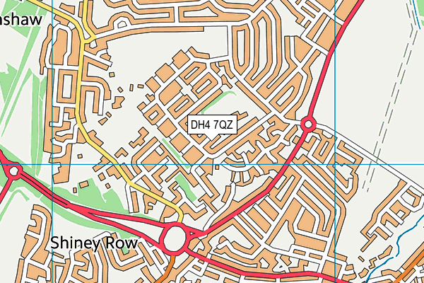 DH4 7QZ map - OS VectorMap District (Ordnance Survey)