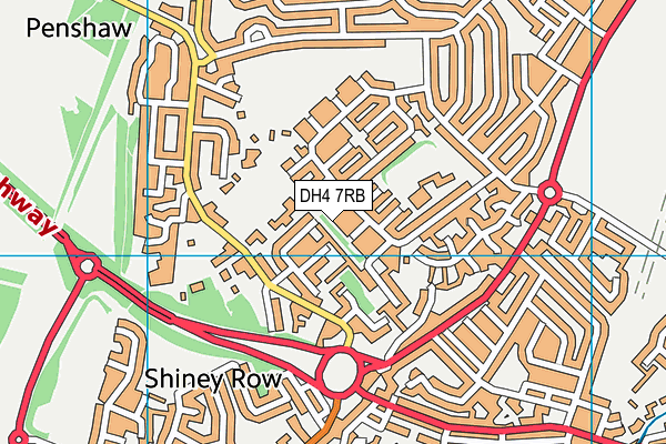 DH4 7RB map - OS VectorMap District (Ordnance Survey)