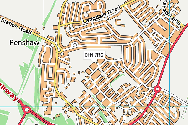 DH4 7RG map - OS VectorMap District (Ordnance Survey)