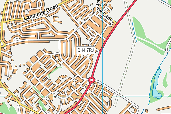 DH4 7RJ map - OS VectorMap District (Ordnance Survey)