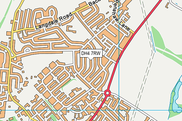 DH4 7RW map - OS VectorMap District (Ordnance Survey)