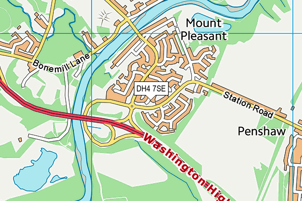 DH4 7SE map - OS VectorMap District (Ordnance Survey)