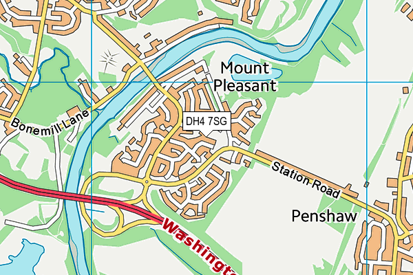 DH4 7SG map - OS VectorMap District (Ordnance Survey)