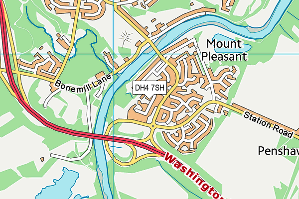 DH4 7SH map - OS VectorMap District (Ordnance Survey)