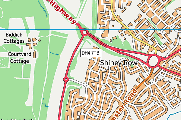 DH4 7TB map - OS VectorMap District (Ordnance Survey)