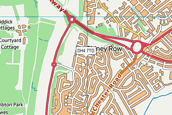 DH4 7TD map - OS VectorMap District (Ordnance Survey)