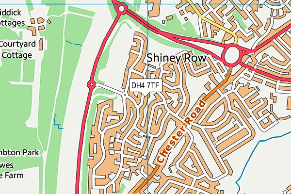 DH4 7TF map - OS VectorMap District (Ordnance Survey)