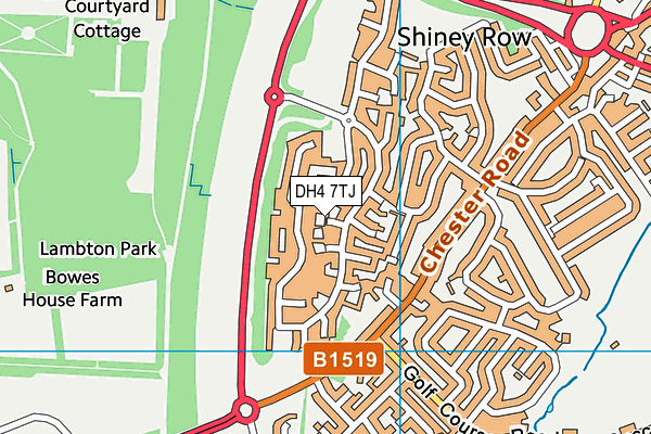 DH4 7TJ map - OS VectorMap District (Ordnance Survey)