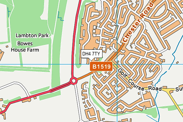 DH4 7TY map - OS VectorMap District (Ordnance Survey)