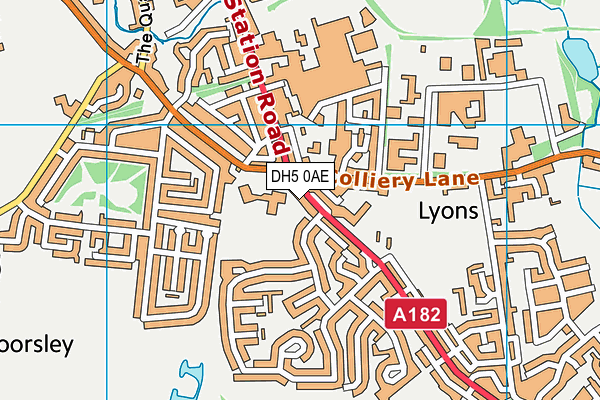 DH5 0AE map - OS VectorMap District (Ordnance Survey)