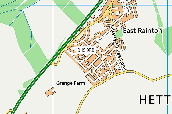 DH5 9RB map - OS VectorMap District (Ordnance Survey)