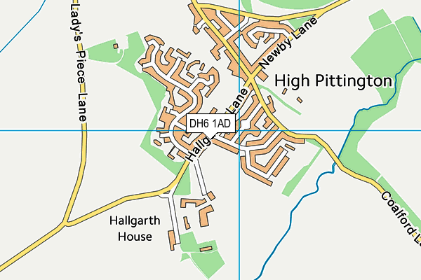 DH6 1AD map - OS VectorMap District (Ordnance Survey)