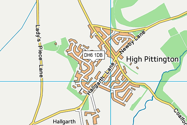 DH6 1DB map - OS VectorMap District (Ordnance Survey)
