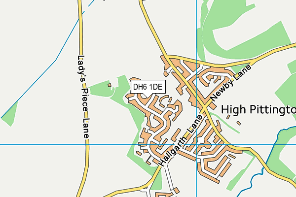 DH6 1DE map - OS VectorMap District (Ordnance Survey)
