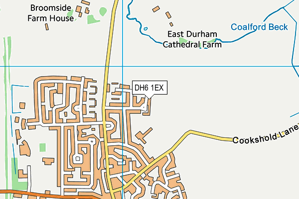 DH6 1EX map - OS VectorMap District (Ordnance Survey)
