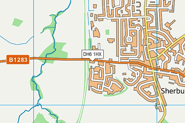 DH6 1HX map - OS VectorMap District (Ordnance Survey)