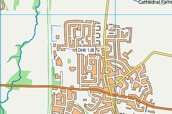 DH6 1JB map - OS VectorMap District (Ordnance Survey)