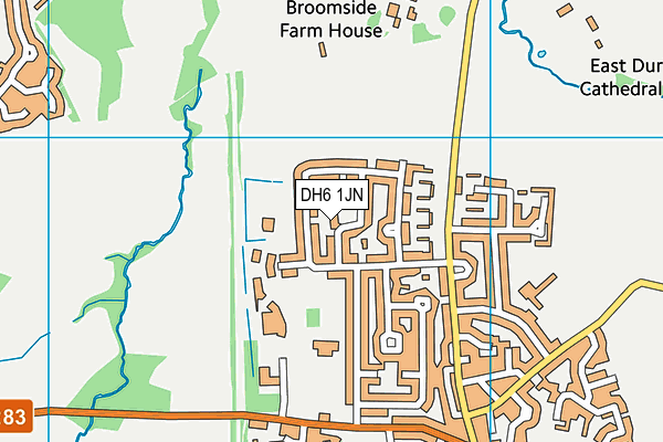 DH6 1JN map - OS VectorMap District (Ordnance Survey)