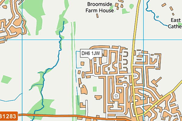 DH6 1JW map - OS VectorMap District (Ordnance Survey)
