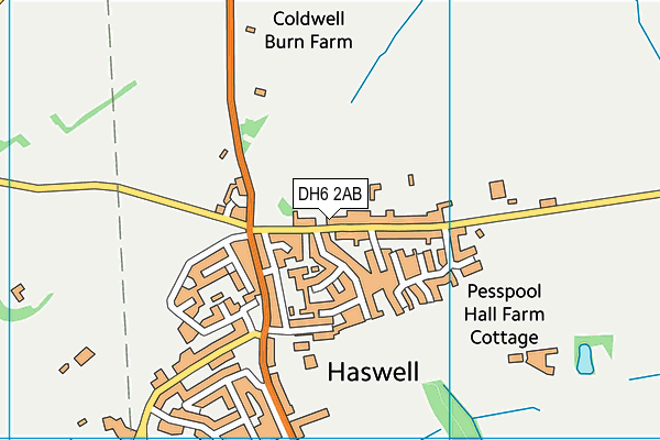 DH6 2AB map - OS VectorMap District (Ordnance Survey)