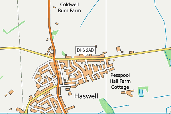 DH6 2AD map - OS VectorMap District (Ordnance Survey)