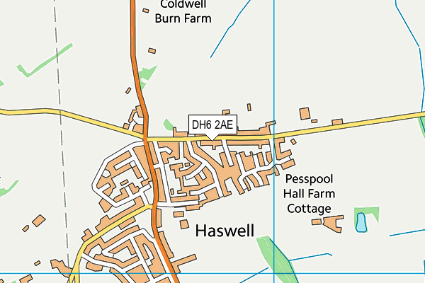 DH6 2AE map - OS VectorMap District (Ordnance Survey)