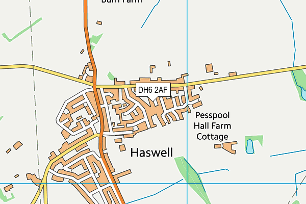 DH6 2AF map - OS VectorMap District (Ordnance Survey)