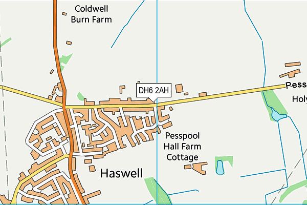 DH6 2AH map - OS VectorMap District (Ordnance Survey)