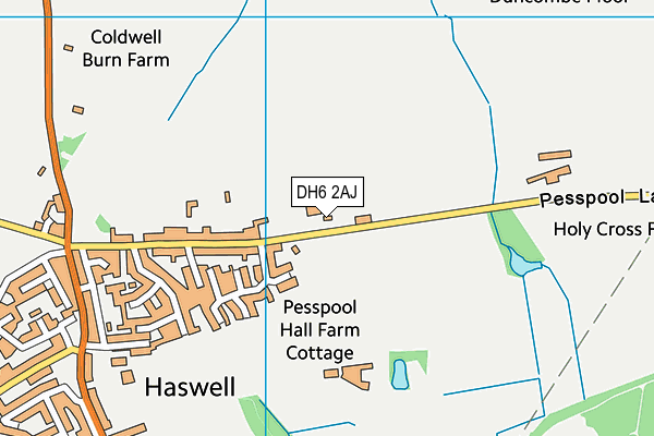 DH6 2AJ map - OS VectorMap District (Ordnance Survey)