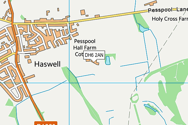 DH6 2AN map - OS VectorMap District (Ordnance Survey)