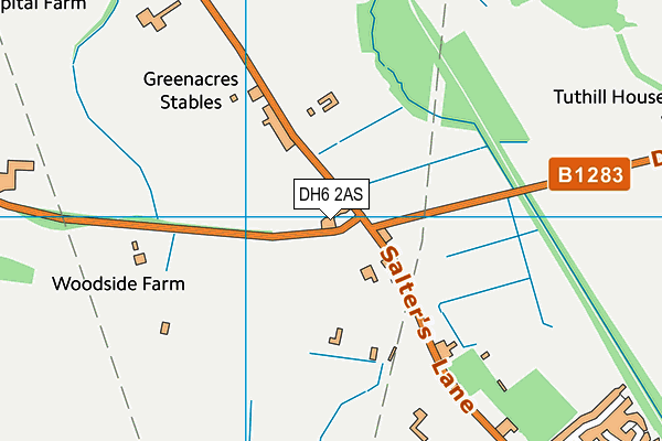 DH6 2AS map - OS VectorMap District (Ordnance Survey)