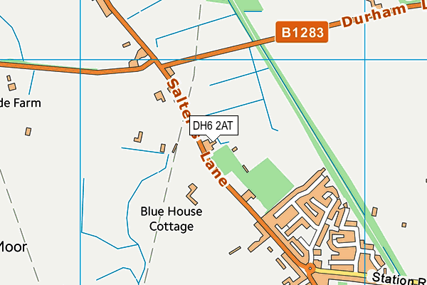 DH6 2AT map - OS VectorMap District (Ordnance Survey)