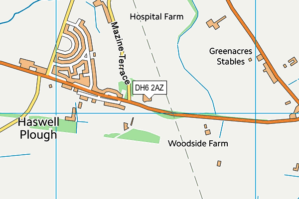 DH6 2AZ map - OS VectorMap District (Ordnance Survey)