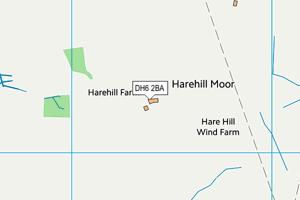 DH6 2BA map - OS VectorMap District (Ordnance Survey)