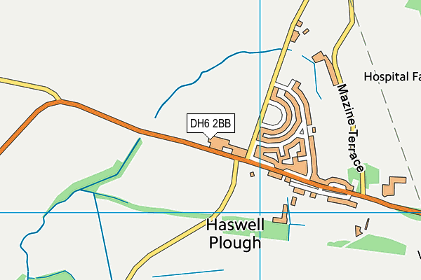 DH6 2BB map - OS VectorMap District (Ordnance Survey)