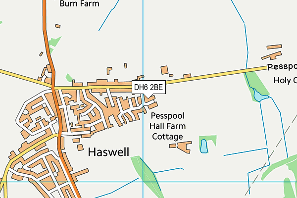 DH6 2BE map - OS VectorMap District (Ordnance Survey)