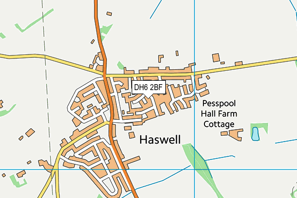 DH6 2BF map - OS VectorMap District (Ordnance Survey)