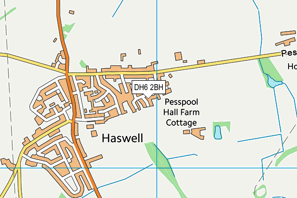 DH6 2BH map - OS VectorMap District (Ordnance Survey)