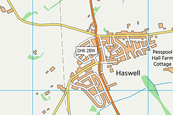 DH6 2BW map - OS VectorMap District (Ordnance Survey)