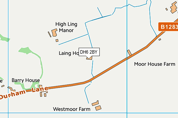 DH6 2BY map - OS VectorMap District (Ordnance Survey)